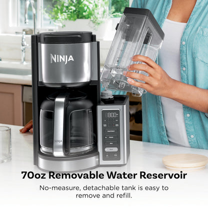 Ninja Fresh Brew™ Drip Coffee Maker | Programmable 14Cup Glass Carafe, Brew Classic & Rich, 70oz Removable Water Reservoir | Small Batch, Delay Brew, Adjustable Warming Plate | Stainless Steel | CE451