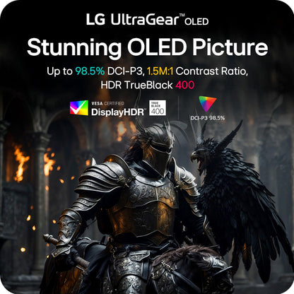 LG 32GX870A-B 32-inch Ultragear 4K UHD (3840 x 2160) OLED Gaming Monitor, Dual-Mode, 240Hz, 0.03ms, NVIDIA, AMD FreeSync Premium Pro, VESA DisplayHDR True Black 400, USB Type-C, DP2.1, Black