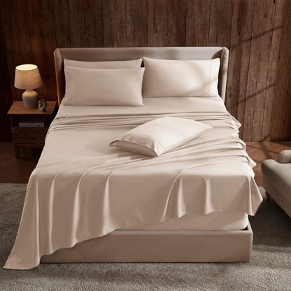 Nestl Extra Deep Cal King Sheet Set - 6 Piece Breathable & Cooling Sheets - Hotel Luxury Bedding Set w/18-24 Inch Extra Deep Pockets - Easy Fit - Super Soft, Wrinkle Free & Comfy - Beige Cream