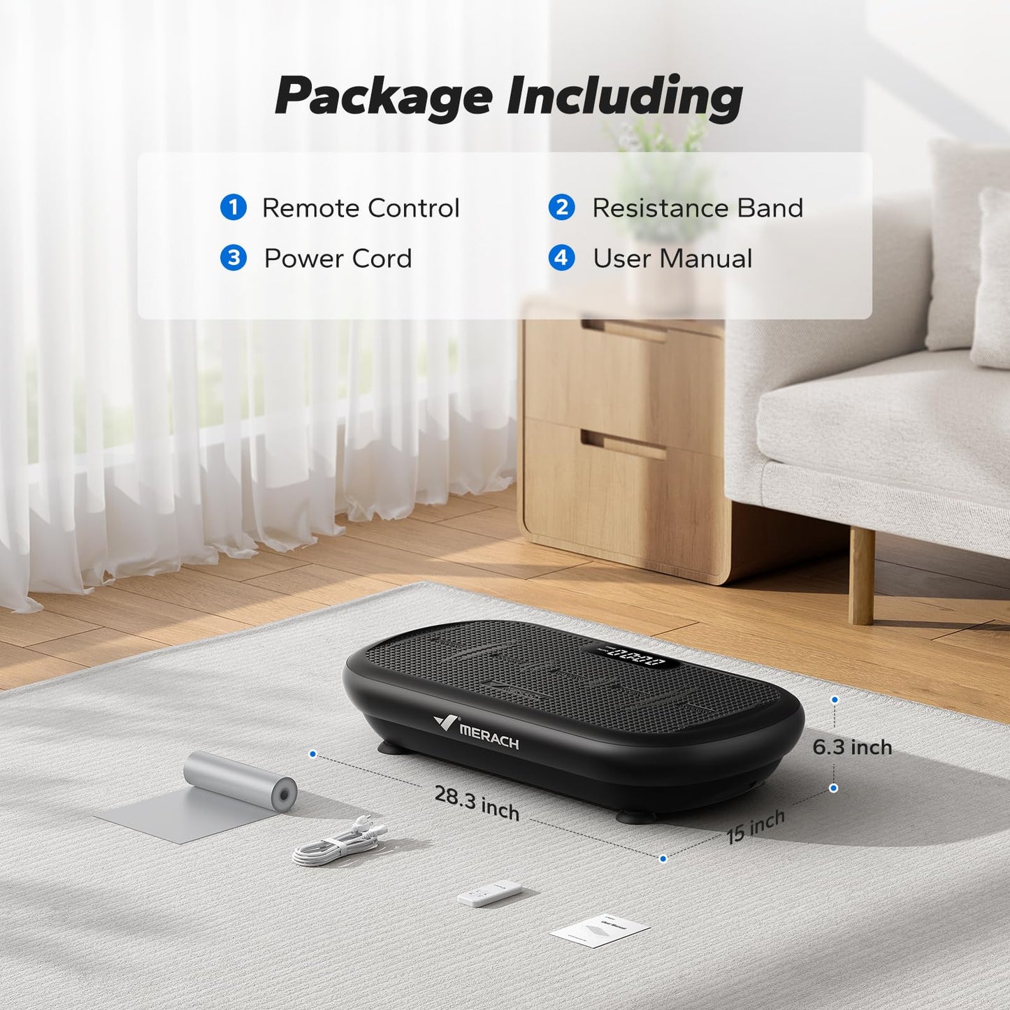 MERACH Vibration Plate Exercise Machine, Vibration Plate 440 Lbs Capacity, Bluetooth and Silicone Pedal, Stimulate Deep Fat, Vibration Plate for Lymphatic Drainage, Vibrating for Weight Loss(Black)