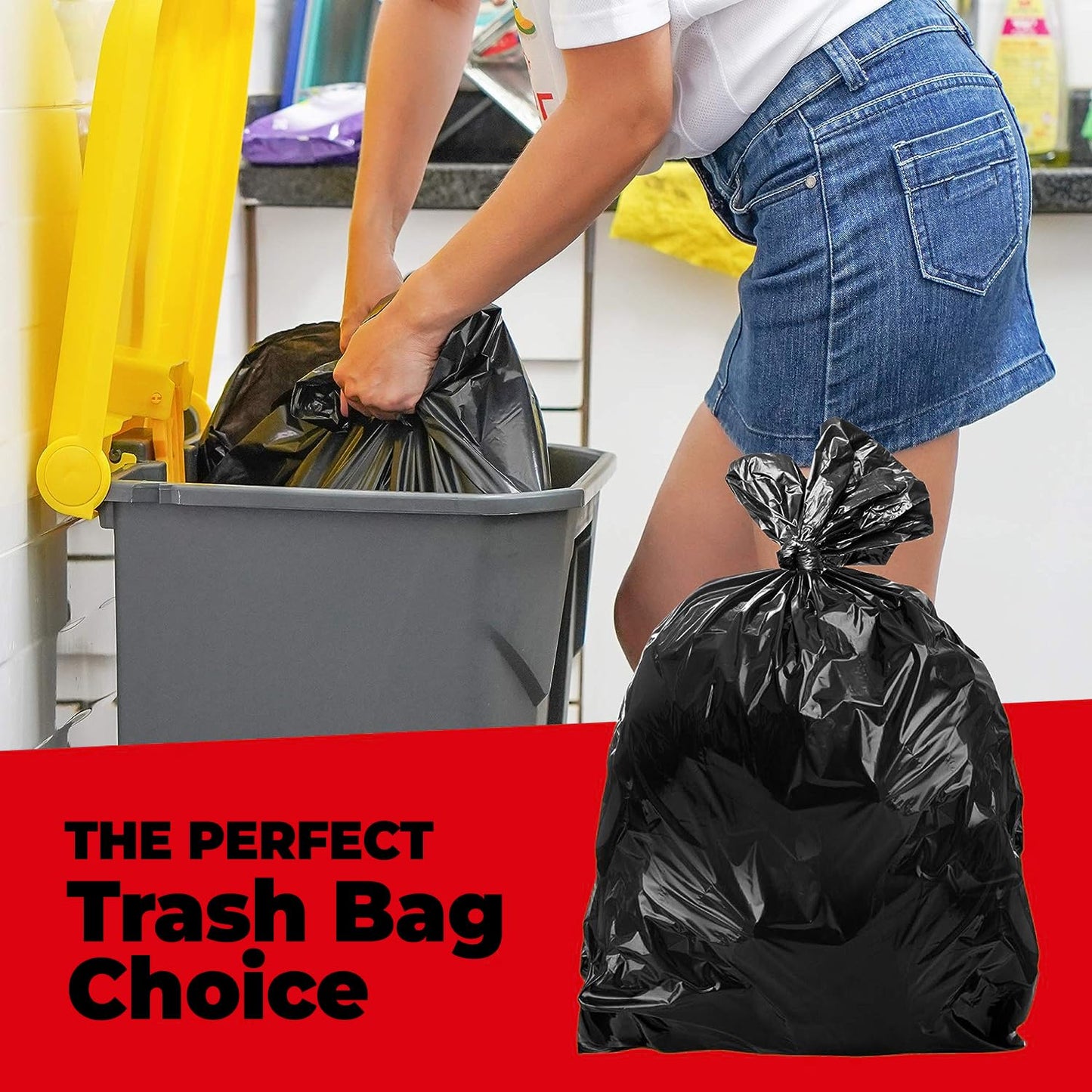 ToughBag 55-60 Gallon Heavy Duty Trash Bags - 150 Count, Large Black Garbage Bags - Made in USA