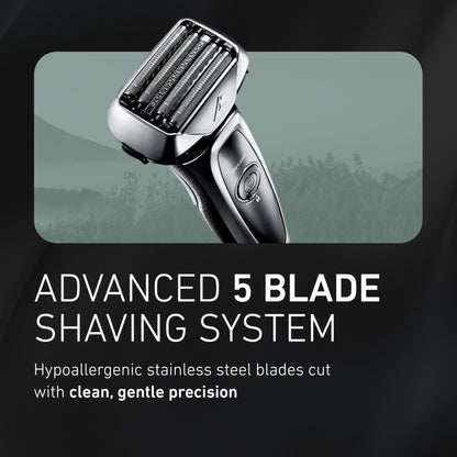 Panasonic ARC5 Electric Razor for Men with Pop-Up Trimmer, Wet/Dry 5-Blade Electric Shaver with Intelligent Shave Sensor and Multi-Flex Pivoting Head – ES-LV65-S (Silver)