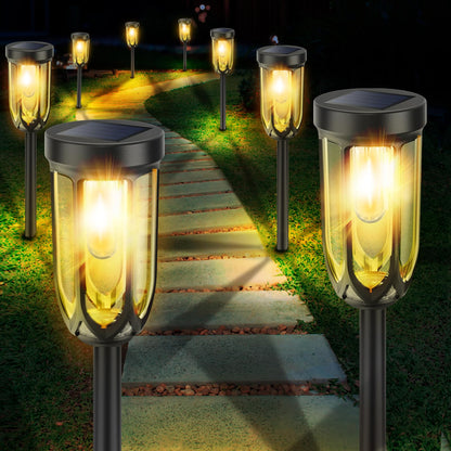 ruhotili Solar Pathway Lights Outdoor 8 Pack, Bright Solar Lights Outdoor Waterproof IP65, Auto On/Off Solar Lights for Outside, LED Solar Garden Lights Landscape Lighting for Walkway Lawn Yard