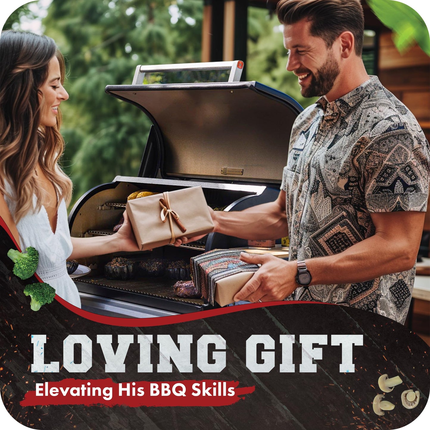 KITCHEN PERFECTION Silicone Smoker Oven Gloves -Extreme Heat Resistant BBQ Gloves -Handle Hot Food Right on Your Smoker Grill Fryer & Pit | Waterproof Oven Mitts |Superior Value Set+3 Bonuses