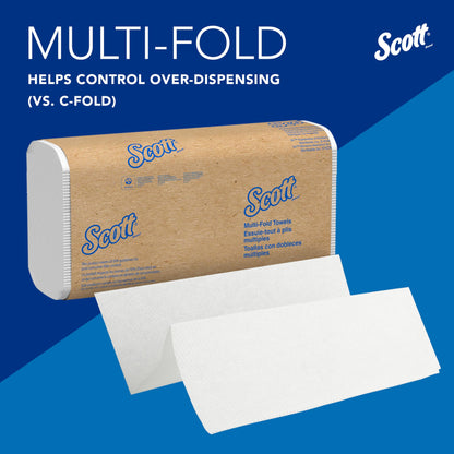 Scott Professional Multifold Paper Towels, Bulk (01804), with Absorbency Pockets, 9.2" x 9.4" sheets, White (250 Sheets/Pack, 16 Packs/Case, 4,000 Sheets/Case)