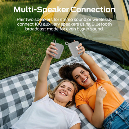 Monster Cube 1 Portable Bluetooth Speaker, IPX7 Waterproof, Bluetooth 6.0, 20H Playtime, Powerful Stereo Sound, Speaker for Home, Outdoors and Travel, Grey