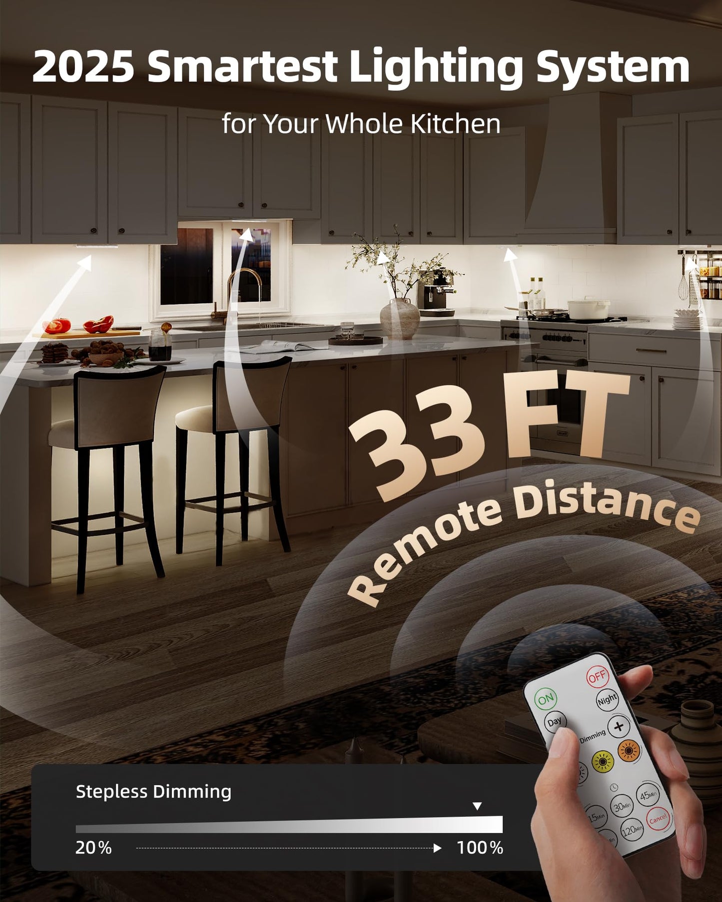 EZVALO 5 Pack Under Cabinet Lighting, 2400mAh Rechargeable Motion Sensor Light, 10inch Magnetic Closet Lights with Dimmable & 3 Color Temps, Wireless Motion Activated Lights with Remote for Kitchen