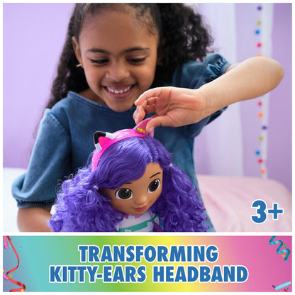 Gabby's Dollhouse DreamWorks, Sing & Celebrate Gabby Girl Doll, 13-Inches Tall with Sound Effects & Reversible Cat Ears, Kids Toys for Girls & Boys Ages 3+