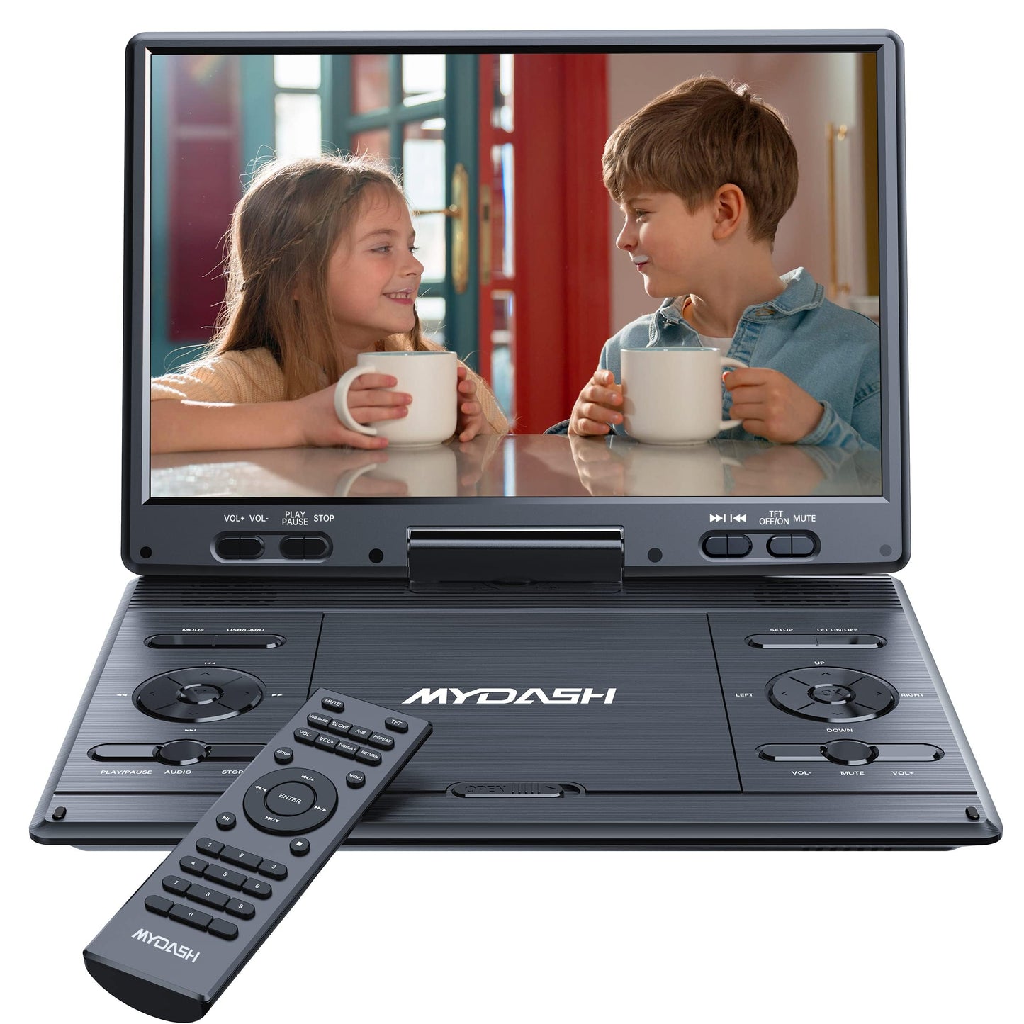 MYDASH 12.5'' Portable  DVD  Player  with  Swivel  Screen – Rechargeable  Car  DVD  Player,  Portable & Travel,  Region‑Free  Personal  DVD  Player  Portable,  USB/SD  Support