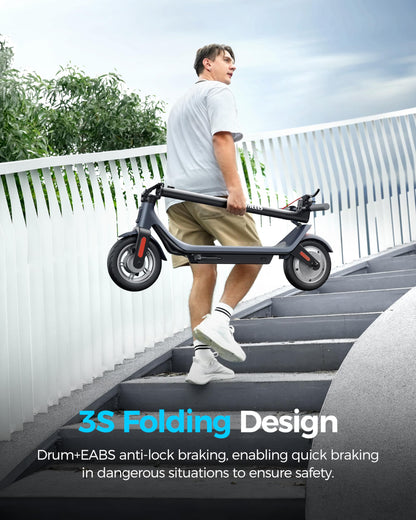 Electric Scooter A6L ECO,Electric Scooter Adults with 10IN Shock Absorbing Tires,10.2AH Big Battery,Max 350W Motor,19 Miles Long Range,APP Control,Rated 15.5MPH, E Scooter for Teens and Adults