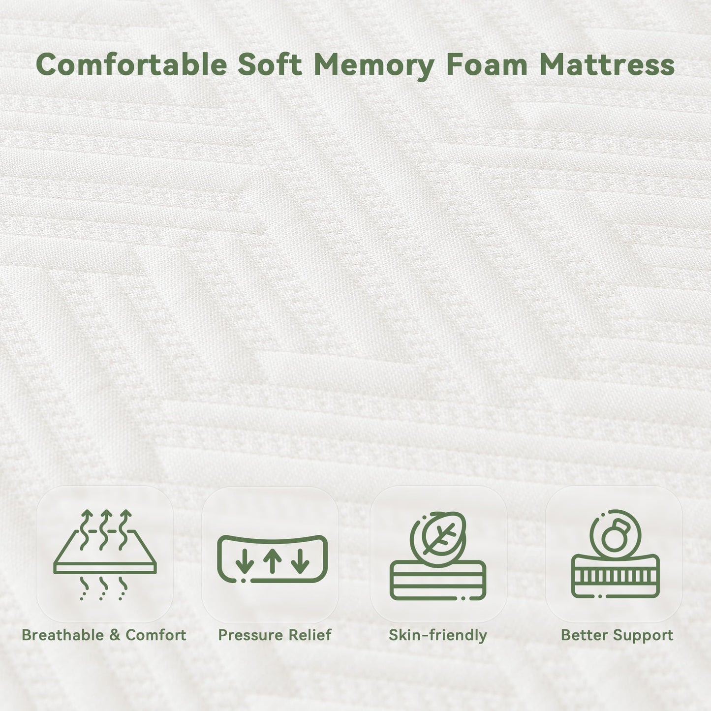 PicWooki Twin Mattress, 6 Inch Memory Foam Twin Size Mattress in a Box with Washable Removable Cover, Soft and Comfortable, Pressure Relief, Medium Firmness