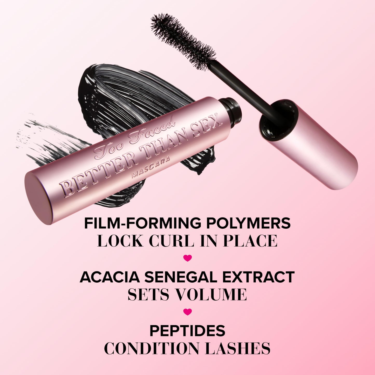 Too Faced Better Than Sex Volumizing Mascara | False Lash Effect with Volume, Length, Curling + Conditioning Peptides, 0.27 Fl Oz, Black