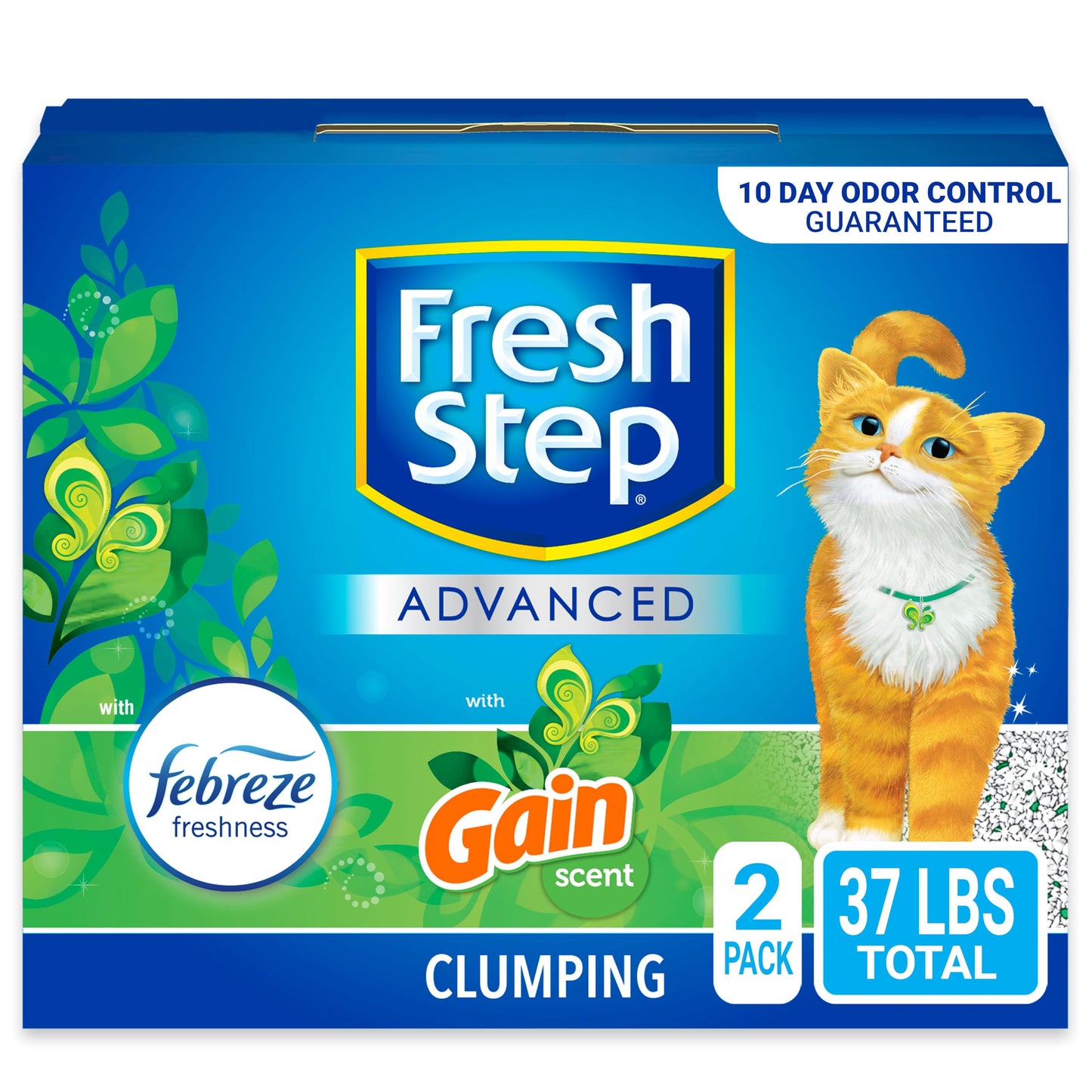 Fresh Step Clumping Cat Litter, With Gain, Advanced, Extra Large, 37 Pounds total (2 Pack of 18.5lb Boxes)