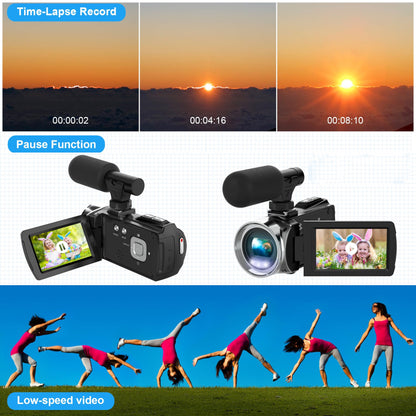 Rawiemy Video Camera Camcorder HD 4K 48MP Video Recorder Camera Vlogging Camera for YouTube Camcorders Video Camera for Kids with 3.0" LCD Screen,18X Digital Zoom and 32G SD Card