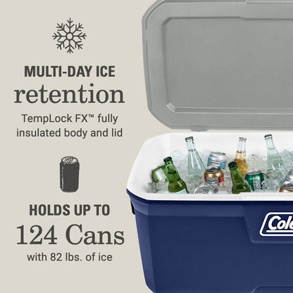 Coleman Classic Series Insulated Portable Cooler, Leak-Resistant Outdoor Hard Cooler Keeps Ice up to 5 Days, 52/70/120/150 Quart