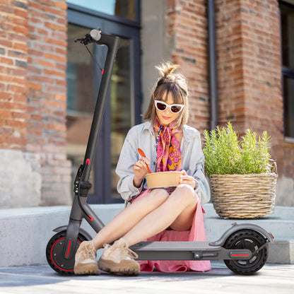 VOLPAM Electric Scooter, 350W/500W Motor, Max 21-28 Miles Range, 19/21 Mph Top Speed, 8.5''/10'' Tires, Dual Braking, Kick Scooter, 2 Wheels and Height Handlebars (10.5Ah-23Miles-350W)