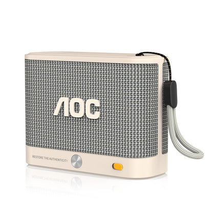 AOC Portable Bluetooth Speaker, Shower Speaker, BT 5.4 with Wireless Stereo Pairing, BassUp, IP67 Waterproof, Dustproof, 30-Hour Playtime, Compact Small for Home, Outdoors, Travel, White