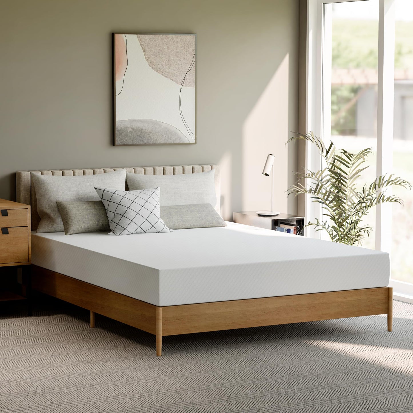 GAESTE 8 Inch Queen Cooling Gel Memory Foam Mattress for Cool Sleep Medium Firm CertiPUR-US Certified Foam, Mattress in a Box Pressure Relief Removable Cover No Fiberglass (Queen, 8 in)