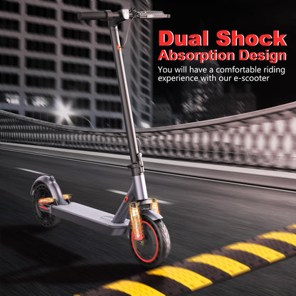 Maxshot Electric Scooter, 8.5" /10" /14" Tire, 16/19/22 Mph Top Speed, 12/16/21/27/28/49/50 Miles Long Range, Folding Escooter for Adults and Kids with Seat Bag, Dual Braking, Dual Suspension, App