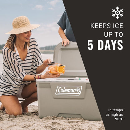 Coleman Classic Series Insulated Portable Cooler, Leak-Resistant Outdoor Hard Cooler Keeps Ice up to 5 Days, 52/70/120/150 Quart