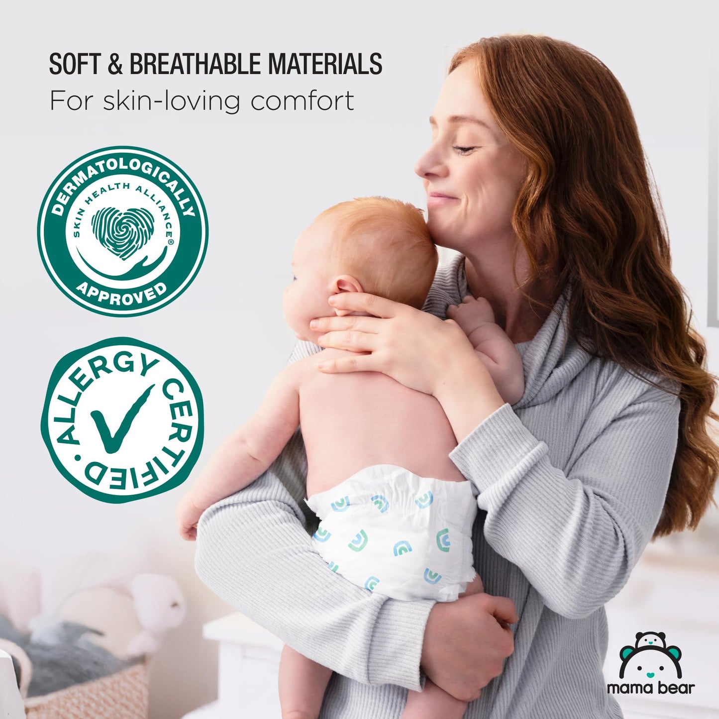 Amazon Brand - Mama Bear Gentle Touch Diapers, Size 4, 148 Count (4 packs of 37)