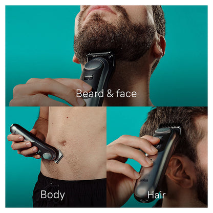 Braun All-in-One Style Kit Series 9 9440, 13-in-1 Trimmer for Men with Beard Trimmer, Body Trimmer for Manscaping, Hair Clippers & More, Sharpest Blade, 40 Length Settings,