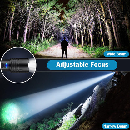 KINGCAESAR 3 Pack Rechargeable Flashlights 90,000 High Lumens, Super Bright LED Flash Light with 3 Light Modes, High Power Flashlight with Charging Cables, IPX7 Waterproof for Camping, Outdoor, Home