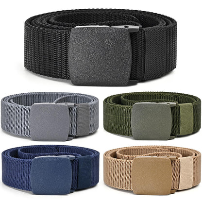 UNGGJKB Tactical Men's Nylon Belts,5 Pack Mens Belts Casual，Military Canvas Outdoor Metal-free Belts