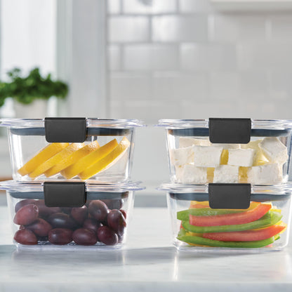 Rubbermaid Brilliance BPA Free Airtight Food Storage Containers with Lids, Set of 4 (4.7 Cup) Ideal for Lunch, Meal Prep, and Leftovers