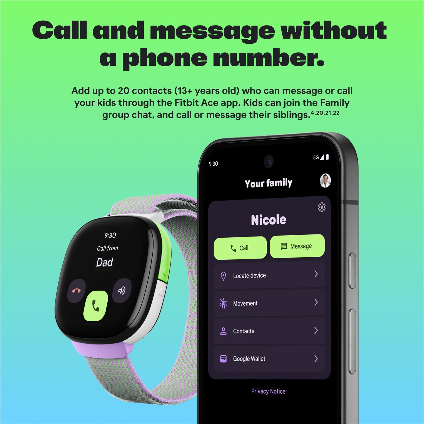 Fitbit Google Ace LTE - Kids Smartwatch with Call, Message, GPS, and Activity-Based Games, Ace Pass Data Plan Required - Spicy - Moovin