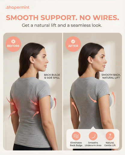 SHAPERMINT Wireless Bras for Women No Underwire – Small to Plus Size Bralettes with Support and Natural Lift