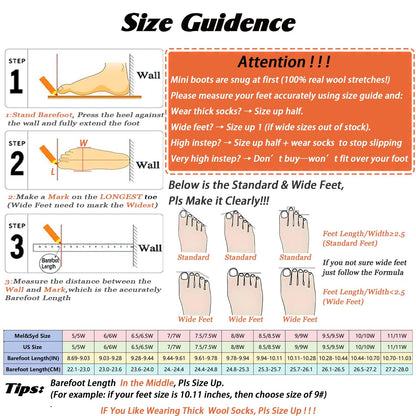 MelSyd Sheepskin Mini Boots Womens: -22℉ Thermal Insulated Ankle Booties Daily Comfort - Waterproof Suede Breathable Winter Shoes for Professional Women Urban Commute & Office Wear‌ - Chestnut Size 9