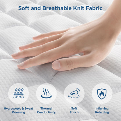 Queen Mattress, 12 Inch Mattress Queen Size in a Box, Hybrid Memory Foam Mattress with Upgrade Individually Pocket Spring to Improve Sleep and Pain Relief, Medium Firm, Motion Isolation, CertiPUR-US