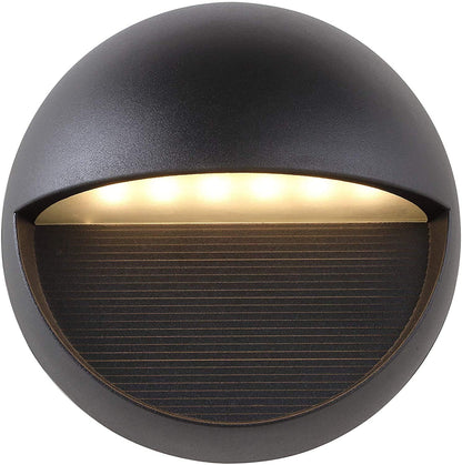 JONATHAN Y JYL7441A Orbe 6.25" Outdoor Metal/Glass Integrated LED Sconce Contemporary Modern Scandinavian 3000K LED Bulbs Included Porch Patio Yard Garage Doorway Entryway, Black