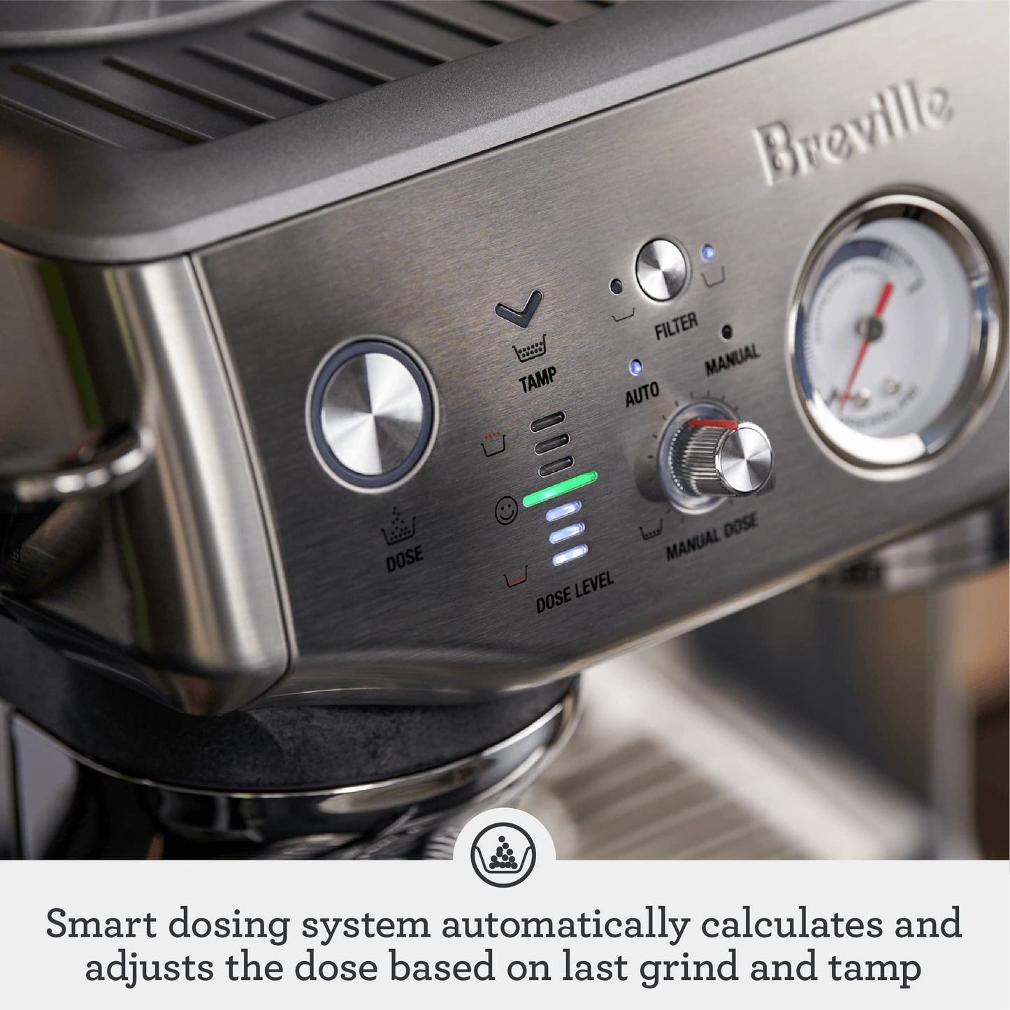 Breville Barista Express Impress Espresso Machine BES876BSS, Brushed Stainless Steel