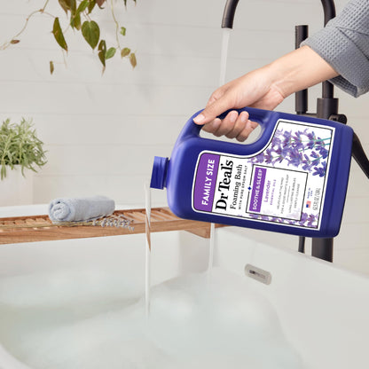 Dr Teal's Foaming Bath with Pure Epsom Salt, Soothe & Sleep with Lavender, 62.5 fl oz