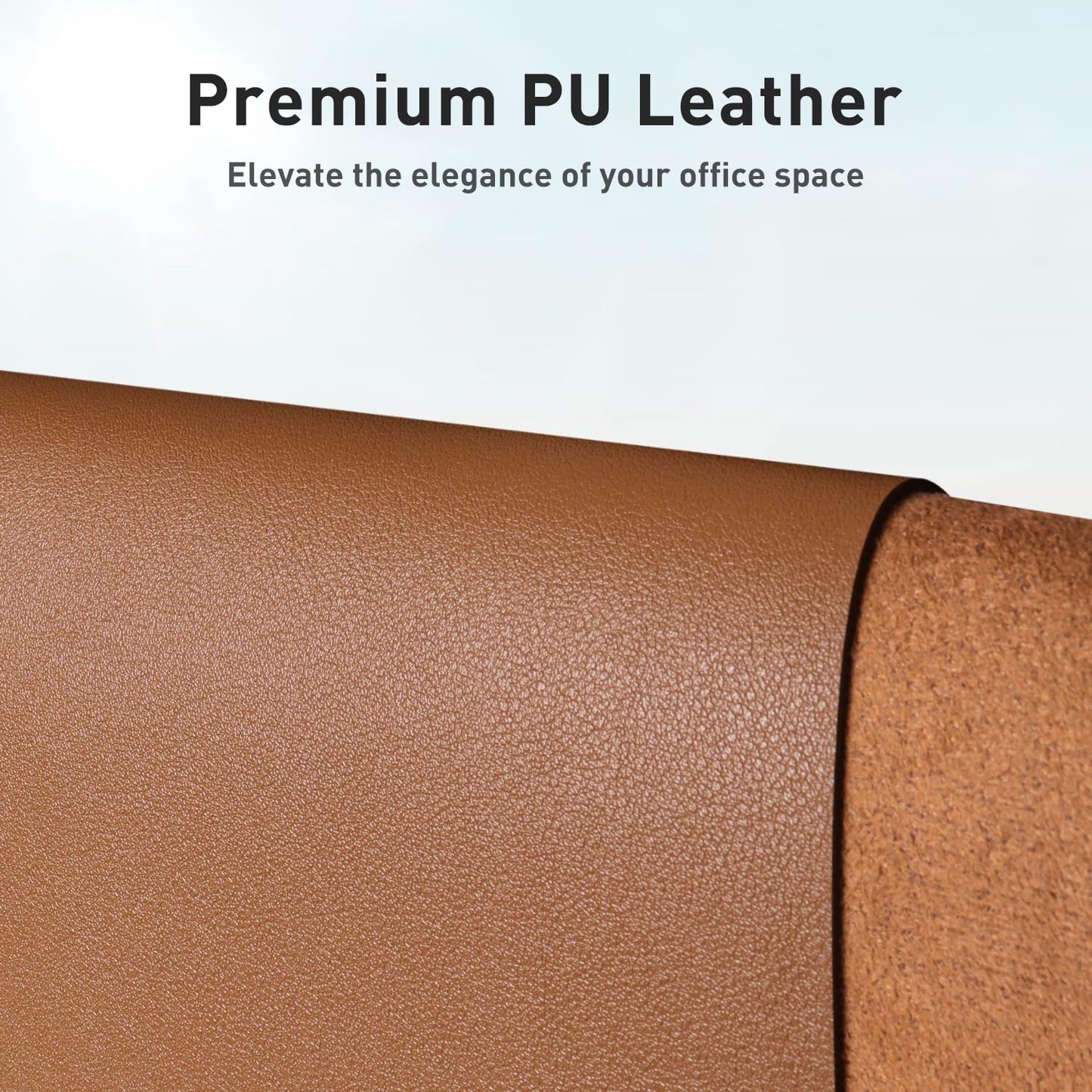 Leather Desk Pad Protector,Mouse Pad,Office Desk Mat,Non-Slip PU Leather Desk Blotter,Laptop Desk Pad,Waterproof Desk Writing Pad for Office and Home (Brown,36" x 17")