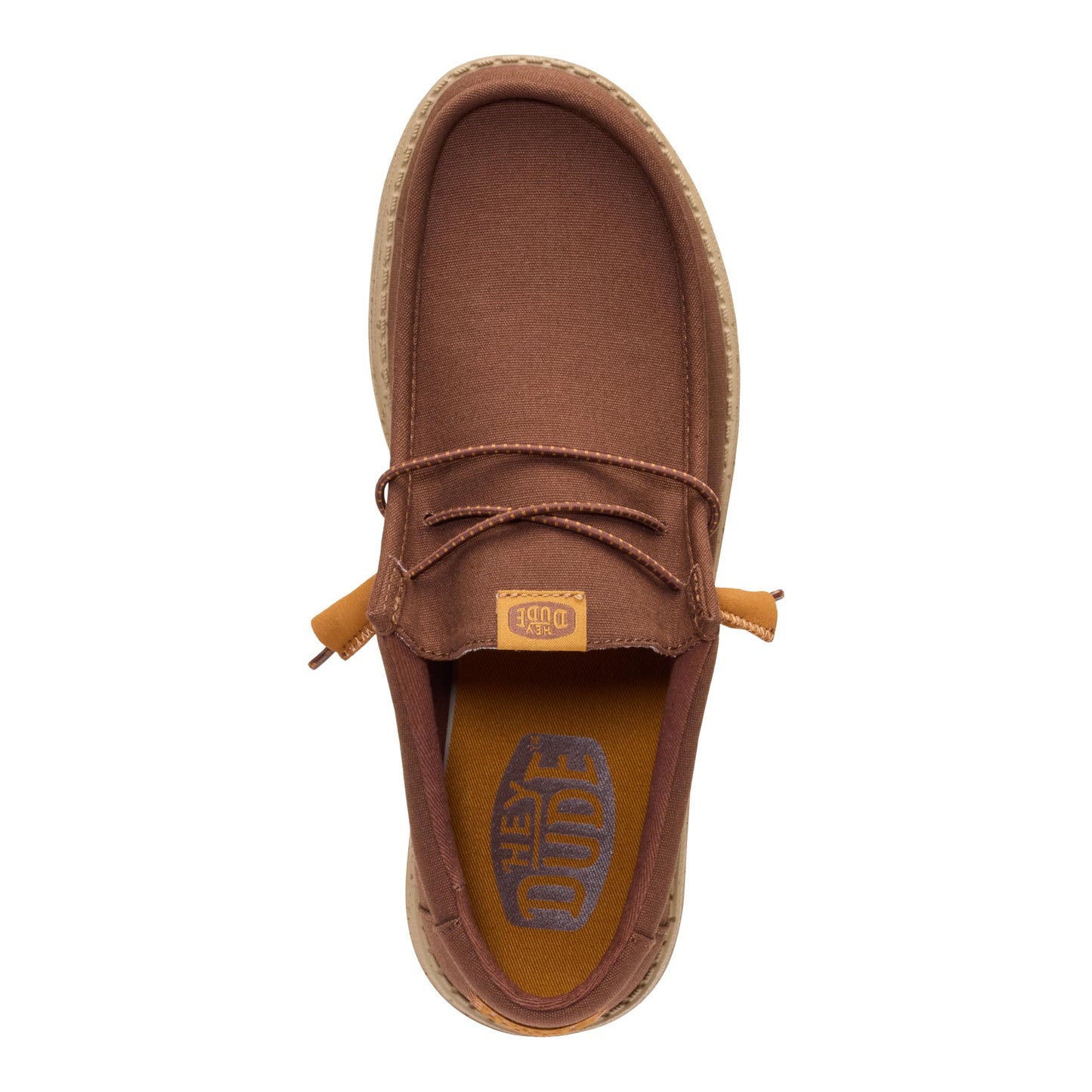 HEYDUDE Men's Wally Canvas Brown Size 11, Men’s Shoes, Slip-on Loafers, Comfortable & Light-Weight