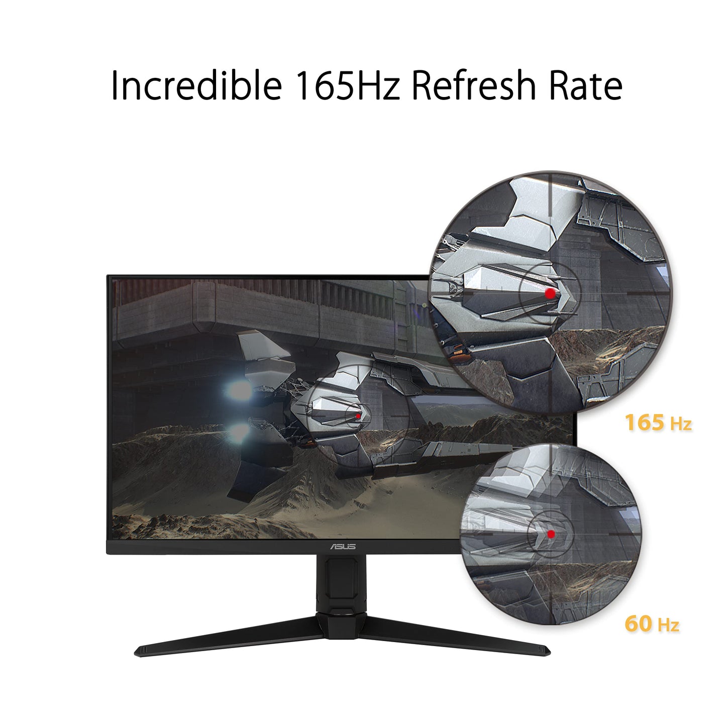 ASUS TUF Gaming 23.8” 1080P Monitor (VG247Q1A) - Full HD, 165Hz (Supports 144Hz), 1ms, Extreme Low Motion Blur, Adaptive-sync, FreeSync Premium, Shadow Boost, Speakers, Eye Care, HDMI, DisplayPort