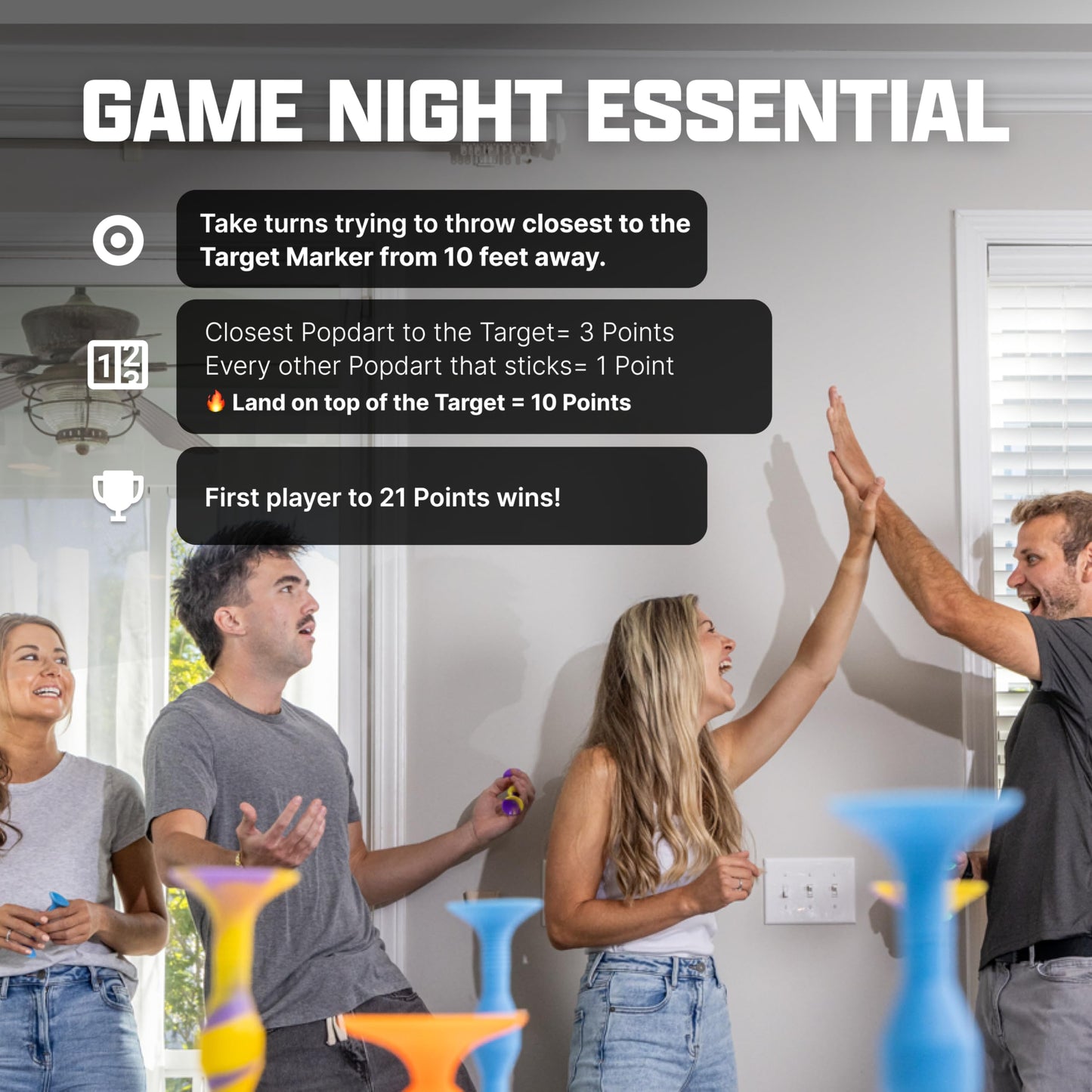 Popdarts PRO Pack Game Set (Pink & Gray) - Indoor, Outdoor Suction Cup Throwing Game - Competition with a POP