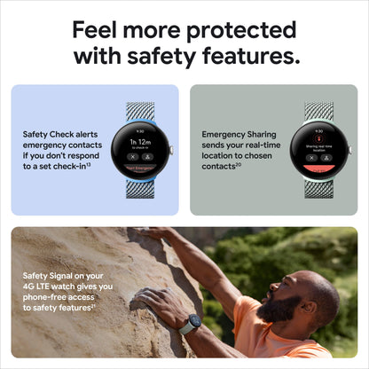 Google Pixel Watch 2 (Previous Model) with the Best of Fitbit - Heart Rate Tracking, Stress Management, Safety Features - Android Smartwatch - Matte Black Aluminum Case - Obsidian Active Band - LTE