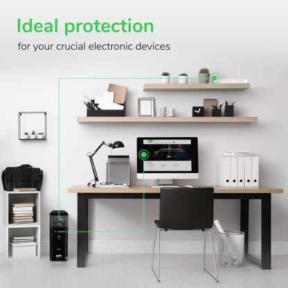 APC UPS Back-UPS Pro 1500VA Sinewave UPS, 900W Battery Backup & Surge Protector, AVR, 10 Outlets, LCD, USB-C & USB-A Charging Ports, BR1500MS2 Uninterruptible Power Supply for Computers, Electronics