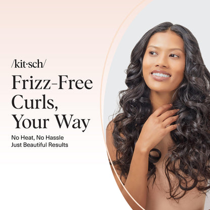 Kitsch Satin Heatless Curling Set – Heatless Curls Overnight with 34" Hair Curler & 2 Satin Scrunchies – Comfortable Hair Curlers to Sleep In for Frizz-Free, No Heat Damage Styling - Sunset Tie Dye