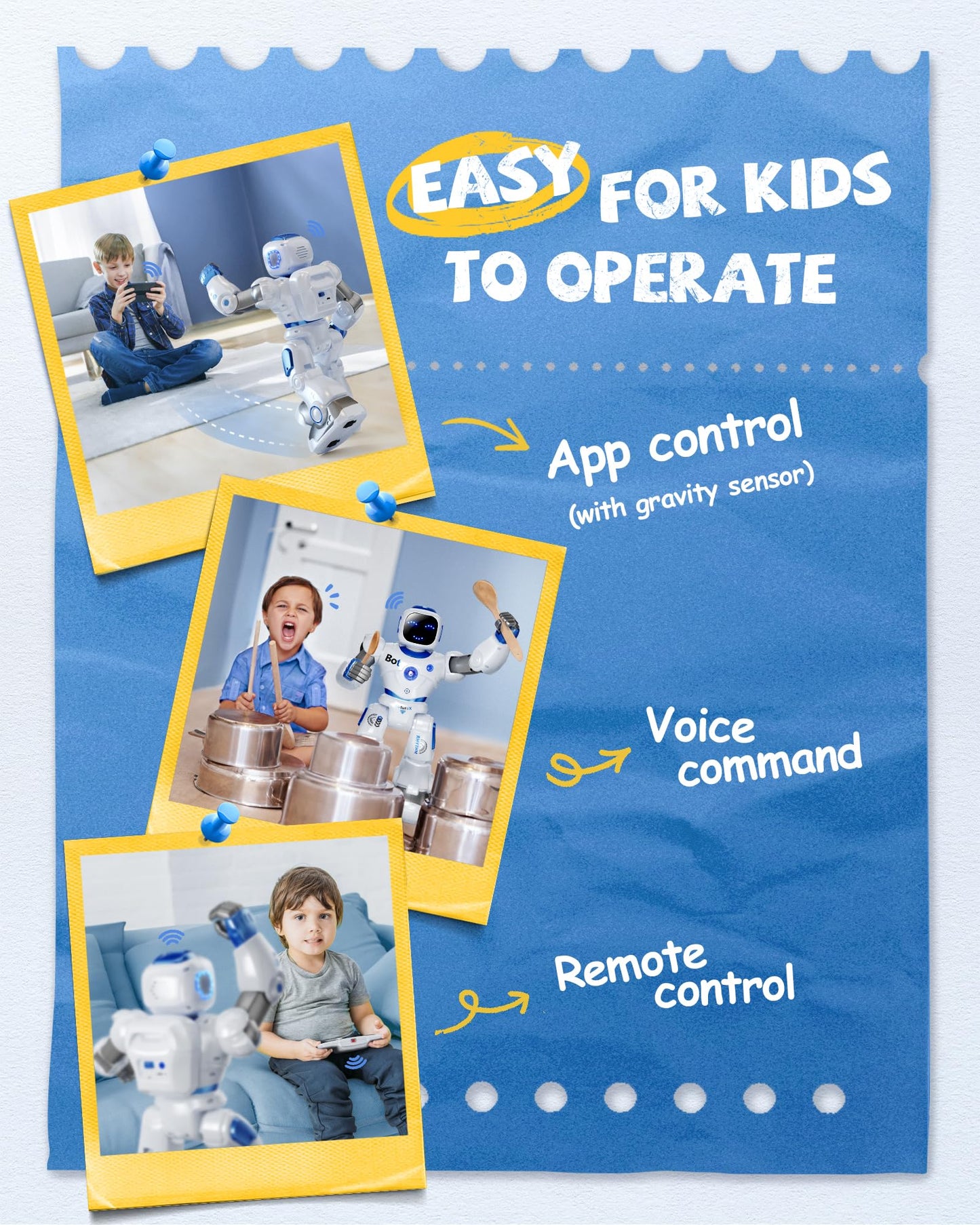 Ruko 1088 Smart Robots for Kids, Large Programmable Interactive RC Robot with Voice Control, APP Control, Present for 4 5 6 7 8 9 Years Old Kids Boys and Girls