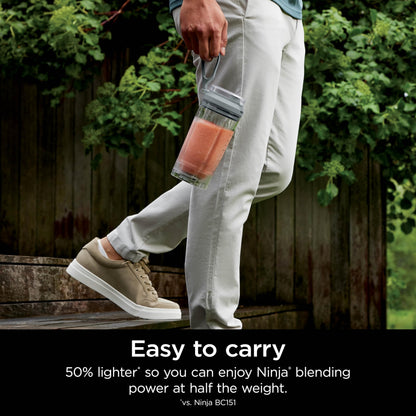 Ninja Blast Max, Portable Blender + Twist & Go, Personal Smoothie, Blend, Ice Crush, 3 Programs, Cordless, 22 oz removable Vessel, Dishwasher Safe, Leakproof, Silver, BC251SL