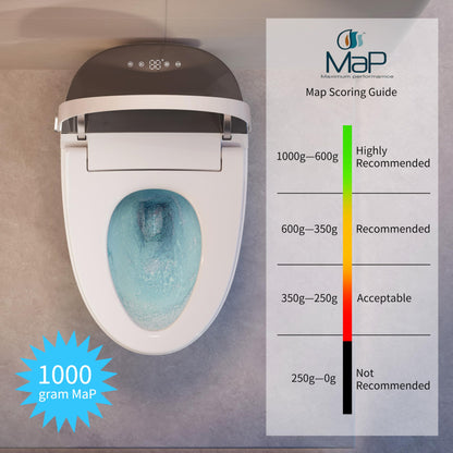 CANEST Smart Toilet with Bidet Built in, 1000 Gram MaP Flush Score, Bidet Toilet 12" Rough-in, Dual-Flush 1.1/1.6GPF with 17" ADA Comfort Chair Height Seat, Auto Open Close, Heated Seat, Night Light