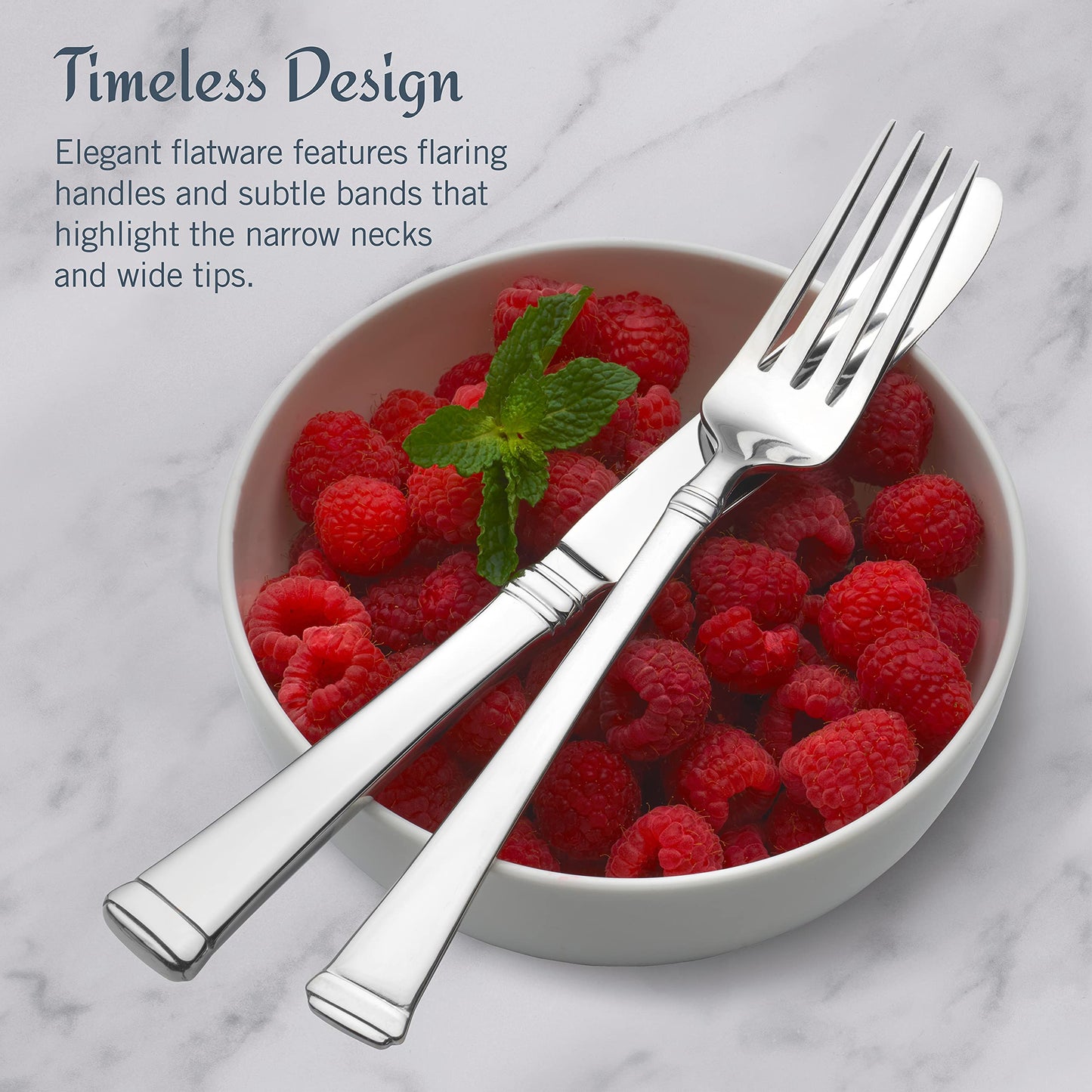 Mikasa Harmony 65-Piece 18/10 Stainless Steel Flatware Set, Service for 12, Polished Silverware with Serving Utensils, Dishwasher Safe