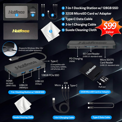 HP Stream 14" HD Lightweight Laptop, Intel Celeron N4120, 16GB RAM, 224GB Storage(64GB eMMC + 160GB Docking Station), Intel UHD Graphics, HD Webcam, 1 Year Office 365, WiFi, Bluetooth, Win 11s, White