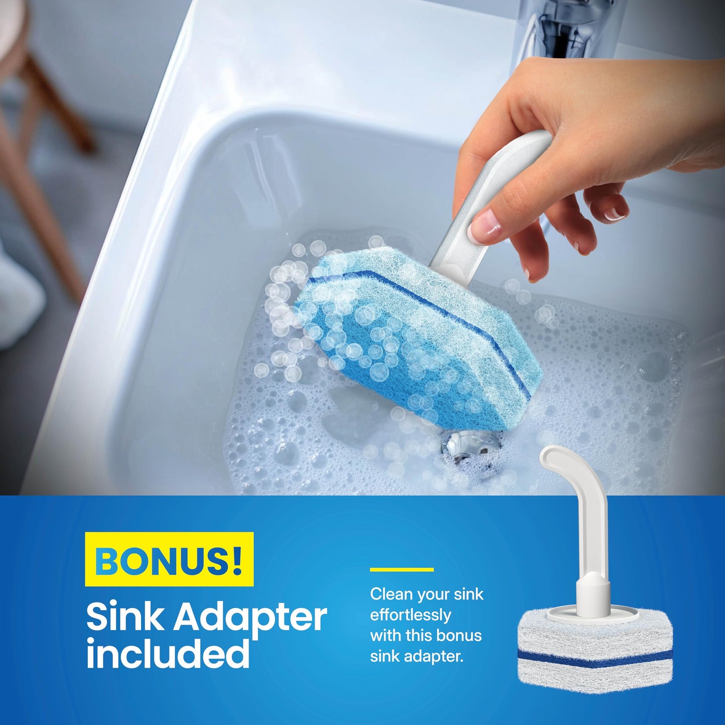 CleanGenius Disposable Prefilled Toilet Cleaning Scrubbers, 30 Count