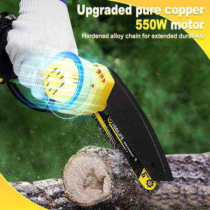 6inch Mini Chainsaw, Handheld Electric Battery Powered Chainsaw for Tree Cutting, Gardens Tool for Men Women Him Her, Mens Husband Dad for Boyfriend, Gifts for Anniversary Birthday.